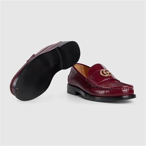 Women's Double G loafer in Rosso Ancora leather 